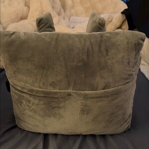 Soft Gray Mastectomy Pillow with pockets for cold or hot packs